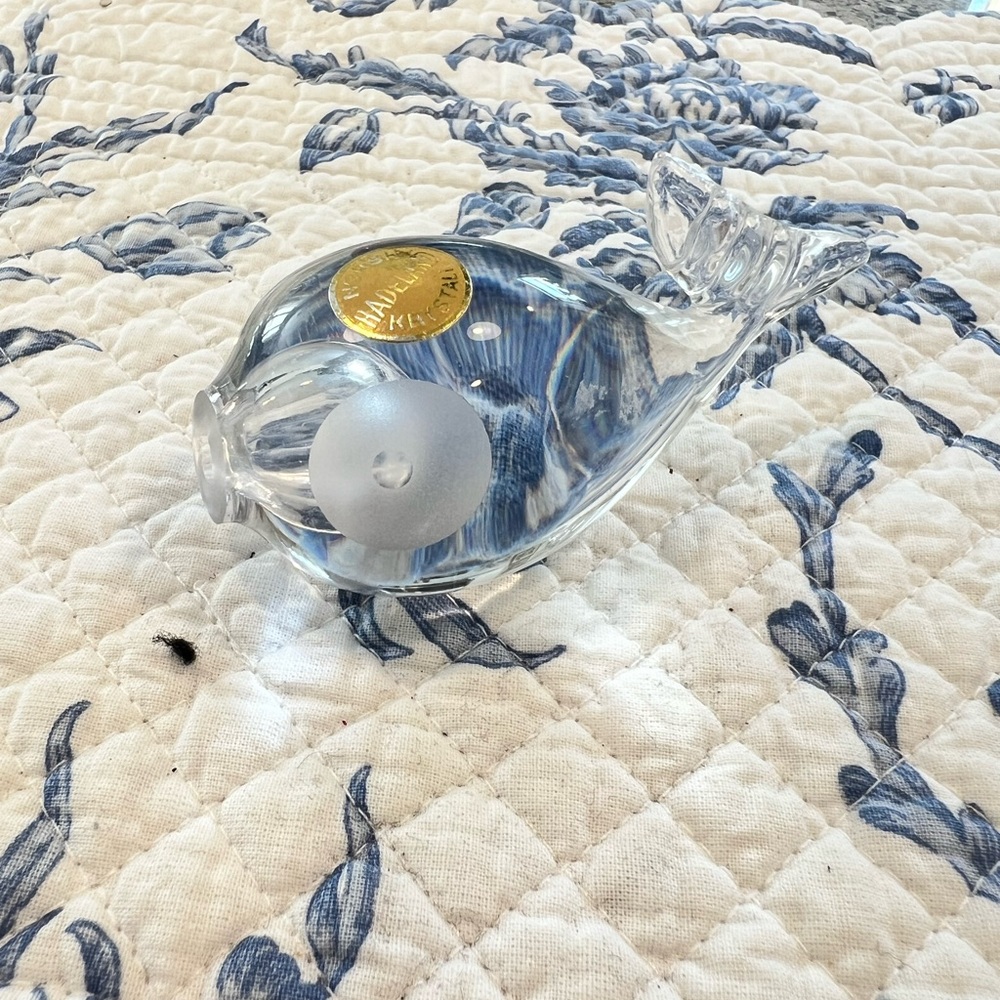 Norsk Handmade Krystal Elegant Clear Glass Fish Figurine